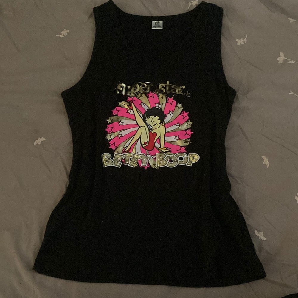 Betty Boop vintage y2k black muscle tank